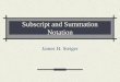 Subscript and Summation Notation