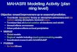 MAHASRI Modeling Activity (planning level)