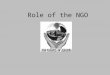 Role of the NGO