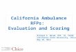 California Ambulance RFPs:  Evaluation and Scoring
