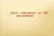 BASIC COMPONENTS OF THE ENVIRONMENT