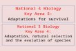 National 5 Biology Key Area 4: Adaptation, natural selection and the evolution of species