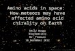 Amino acids in space:  How meteors may have affected amino acid chirality on Earth