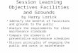 Session Learning Objectives Facilities and Grounds by Harry Lorick