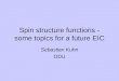 Spin structure functions - some topics for a future EIC