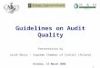 Guidelines on Audit Quality Presentation by Jacek Mazur  – Supreme Chamber of Control (Poland)