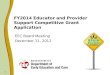FY2014 Educator and Provider Support Competitive Grant Application