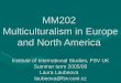 MM202  Multiculturalism in Europe and North America