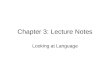 Chapter 3: Lecture Notes