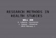 Research Methods in Health Studies