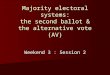 Majority electoral systems: the second ballot & the alternative vote (AV)