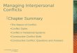 Managing Interpersonal  Conflicts