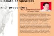 Biodata of speakers         and  presenters