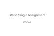 Static Single Assignment