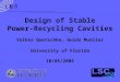 Design of Stable Power-Recycling Cavities