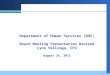 Department of Human Services (DHS) August Board Meeting