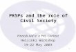 PRSPs and the role of Civil Society