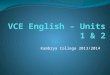 VCE English – Units 1 & 2