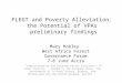 FLEGT and Poverty Alleviation: the Potential of VPAs  preliminary findings