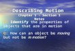 Describing Motion