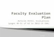 Faculty Evaluation Plan