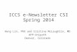 ICCS e-Newsletter CSI Spring 2014