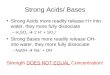 Strong Acids/ Bases