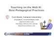 Teaching on the Web III:  Best Pedagogical Practices
