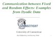 Communication between Fixed and Random Effects: Examples from Dyadic Data