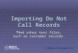 Importing Do Not Call Records
