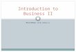 Introduction to Business II
