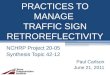 Practices to Manage  Traffic Sign Retroreflectivity