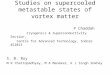 Studies on supercooled metastable states of vortex matter