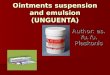 Ointments suspension and emulsion (UNGUENTA)