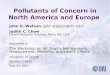 Pollutants of Concern in North America and Europe