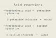 Acid reactions