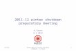 2011-12 winter  shutdown preparatory meeting