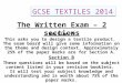 The Written Exam – 2 sections