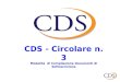 CDS - Circolare n. 3 Modalità  di Compilazione Documenti di Sottoscrizione