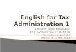 English for  Tax Administration  1