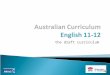Australian Curriculum  English 11-12