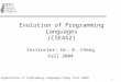 Evolution of Programming Languages (CSE452)
