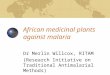 African medicinal plants against malaria