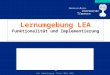 Lernumgebung LEA Funktionalität und Implementierung