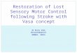 Restoration of Lost Sensory Motor Control following Stroke with Vasa concept