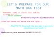 LET’S PREPARE FOR OUR  MATH OAA TEST