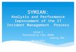 SYMIAN: Analysis and Performance Improvement of the IT Incident Management  Process