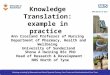 Knowledge Translation: example in practice