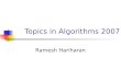 Topics in Algorithms 2007
