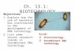 Ch. 13.1:  BIOTECHNOLOGY